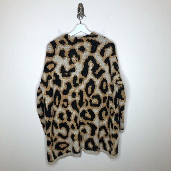 Anthropologie Leopard Print Cardigan Maeve Menagerie Animal Oversized Sweater XS - Picture 7 of 8